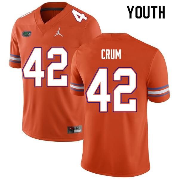 Youth NCAA Florida Gators Quaylin Crum #42 Stitched Authentic Nike Orange College Football Jersey SEU3865AO